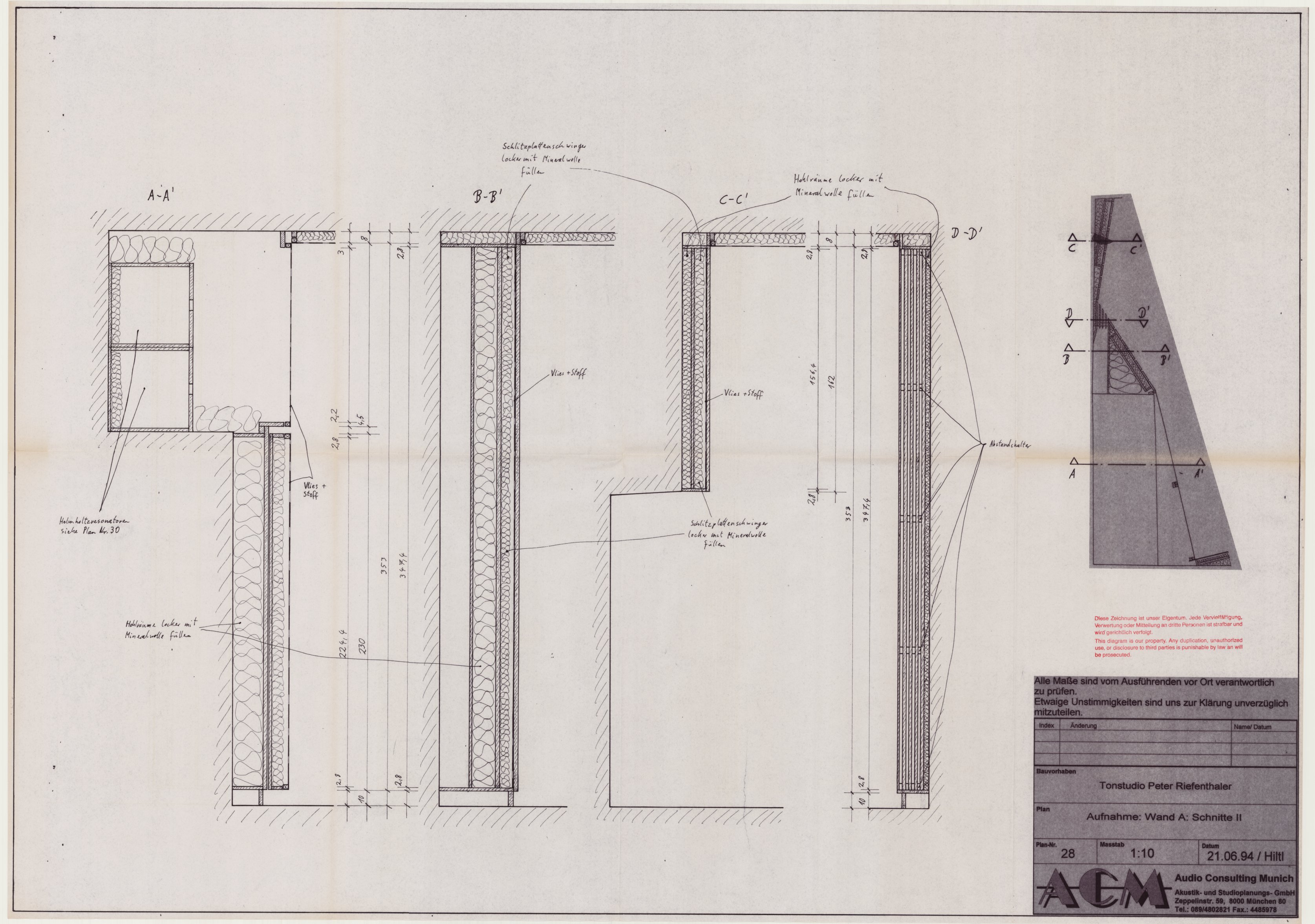 RecordingParadise Studio Building Plan Center © ACM